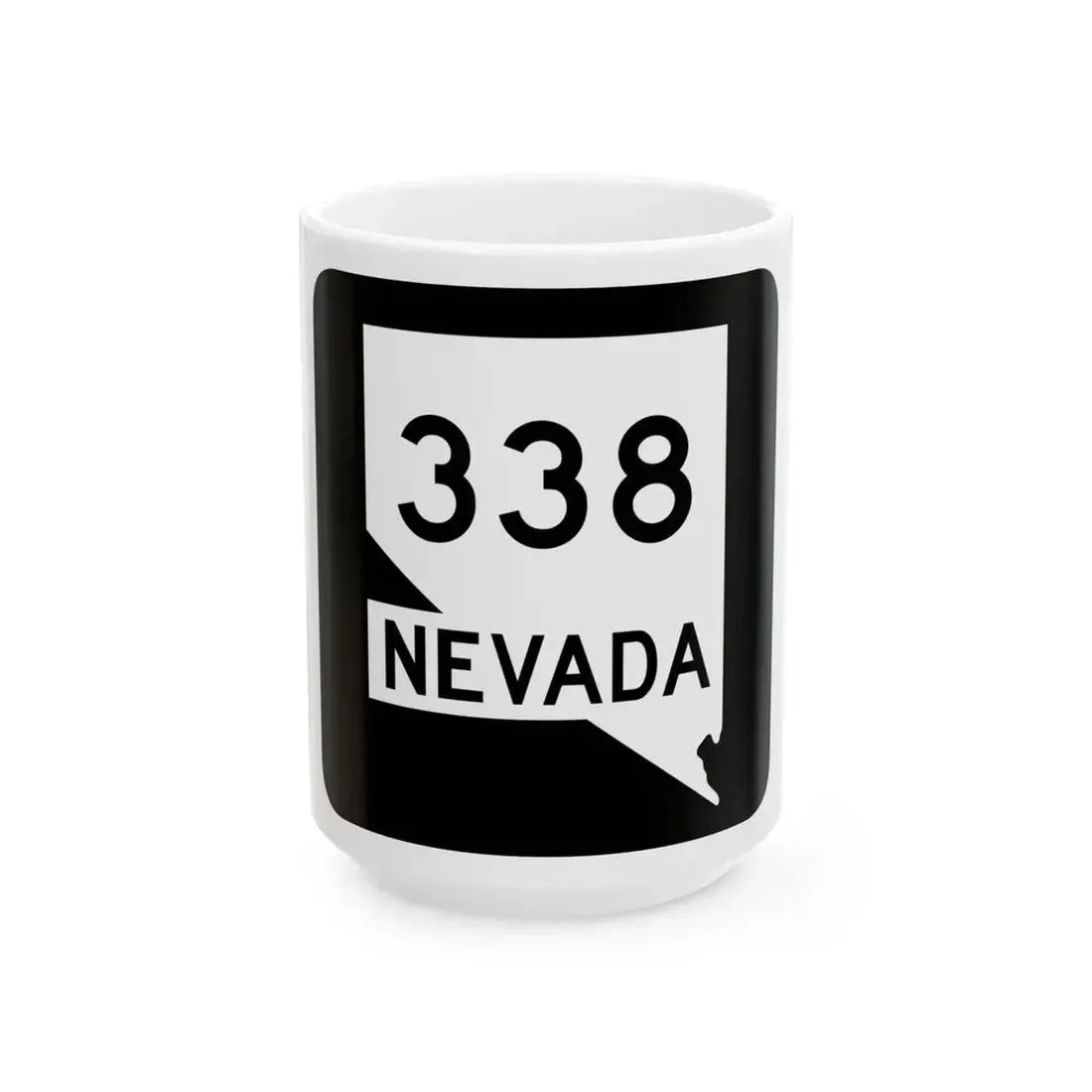 Nevada 338 (Nevada) (Road Sign) White Coffee Mug 15oz - Go Mug Yourself