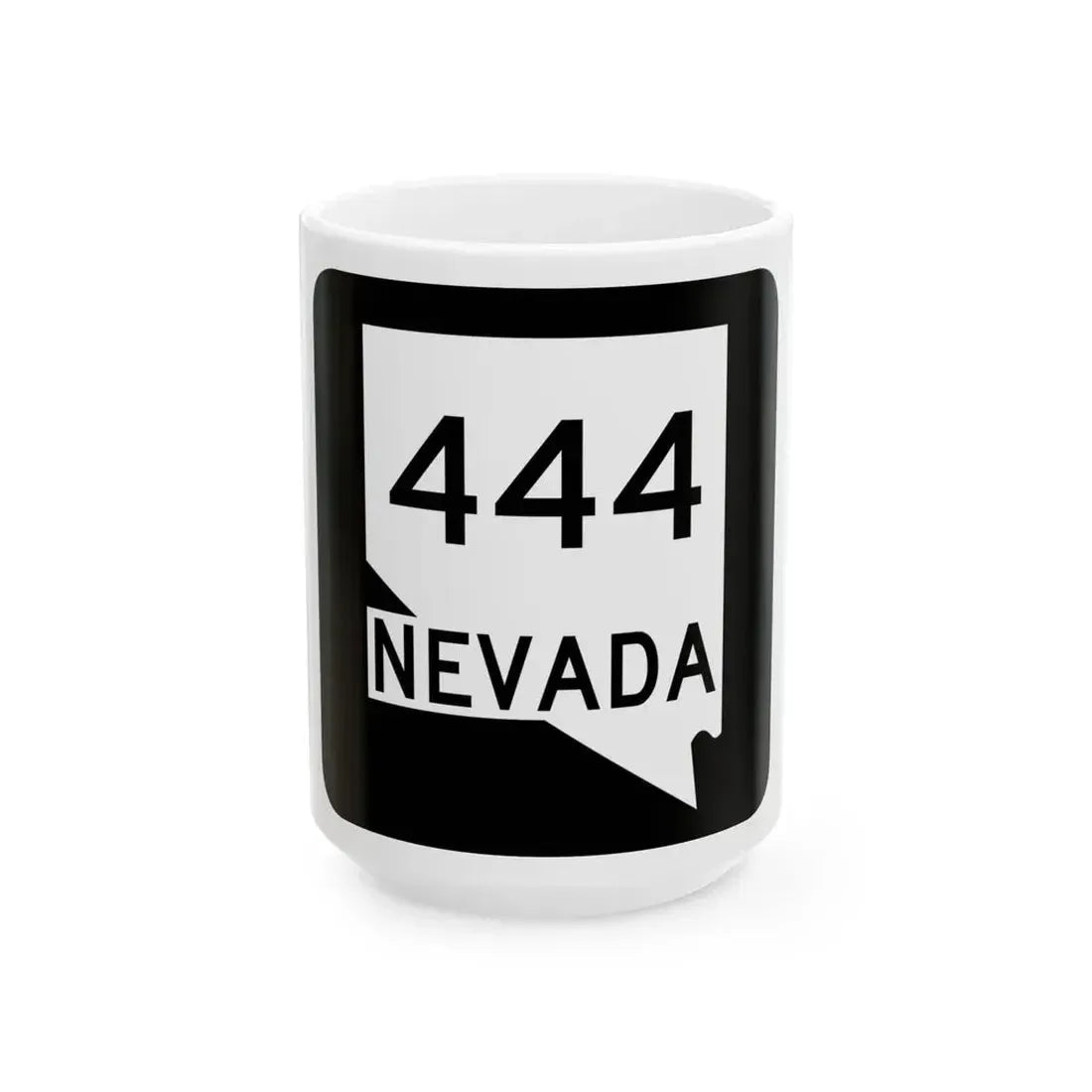 Nevada 444 (Nevada) (Road Sign) White Coffee Mug 15oz - Go Mug Yourself