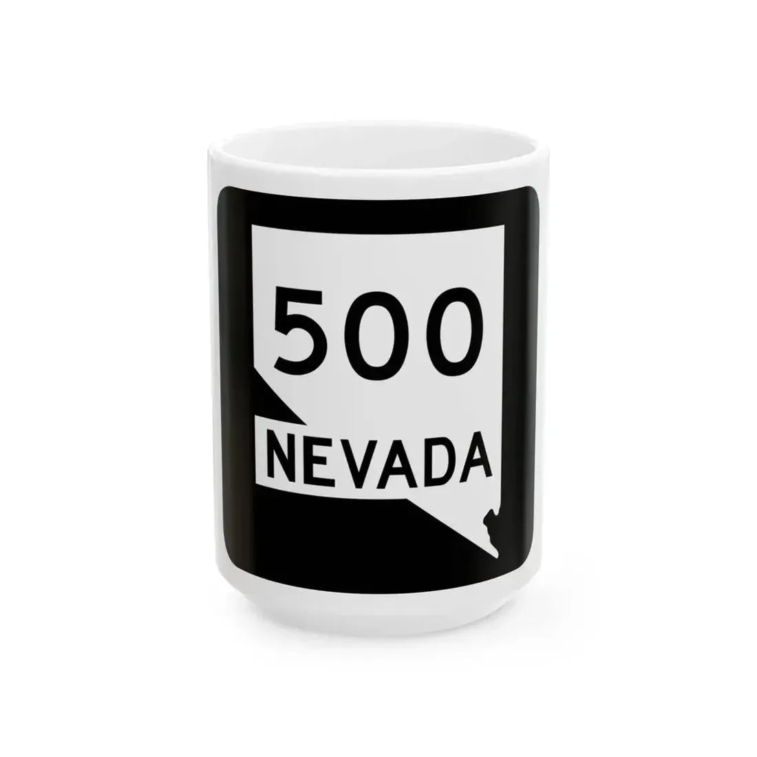 Nevada 500 (Nevada) (Road Sign) White Coffee Mug 15oz - Go Mug Yourself