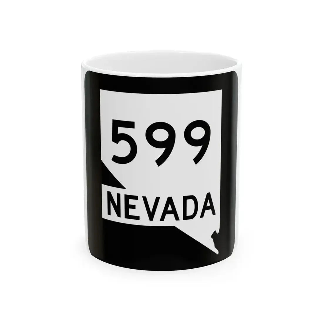 Nevada 599 (Nevada) (Road Sign) White Coffee Mug 11oz - Go Mug Yourself