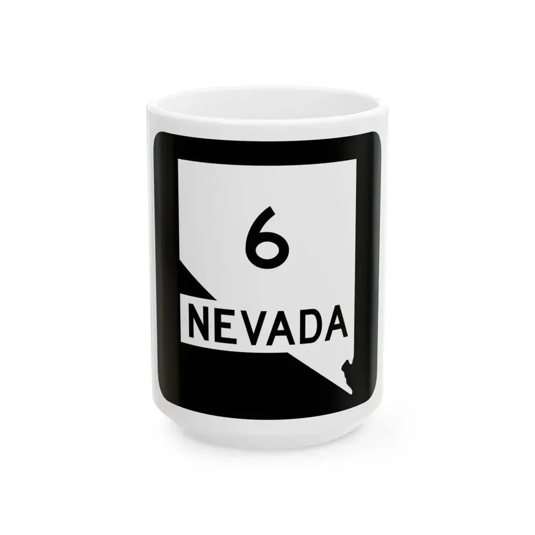 Nevada 6 (Nevada) (Road Sign) White Coffee Mug 15oz - Go Mug Yourself