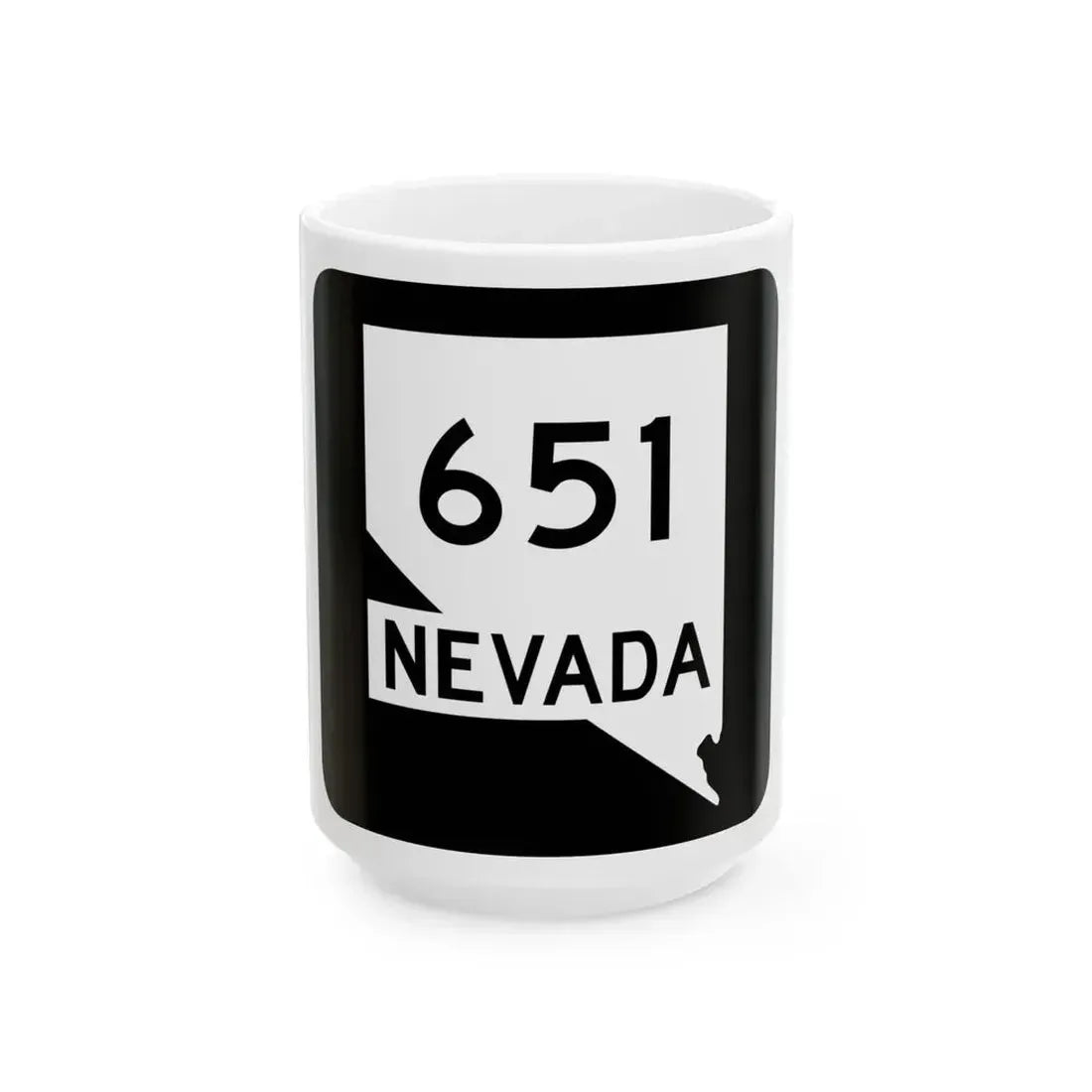Nevada 651 (Nevada) (Road Sign) White Coffee Mug 15oz - Go Mug Yourself