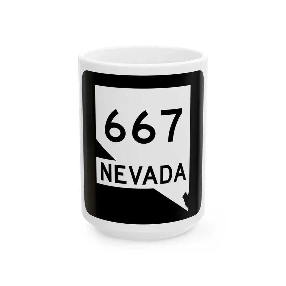 Nevada 667 (Nevada) (Road Sign) White Coffee Mug 15oz - Go Mug Yourself