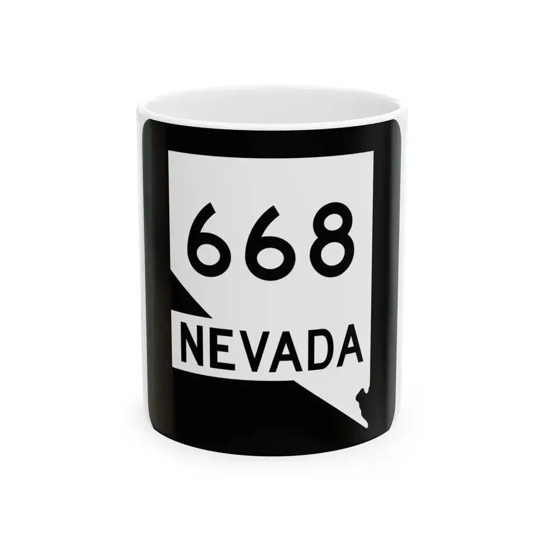 Nevada 668 (Nevada) (Road Sign) White Coffee Mug 11oz - Go Mug Yourself