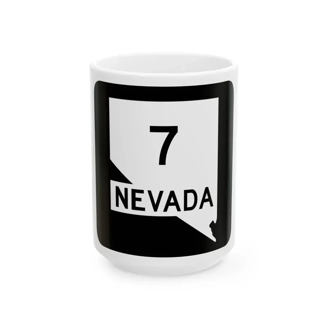 Nevada 7 (Nevada) (Road Sign) White Coffee Mug 15oz - Go Mug Yourself