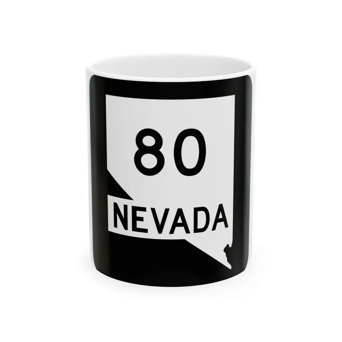 Nevada 80 (Nevada) (Road Sign) White Coffee Mug 11oz - Go Mug Yourself