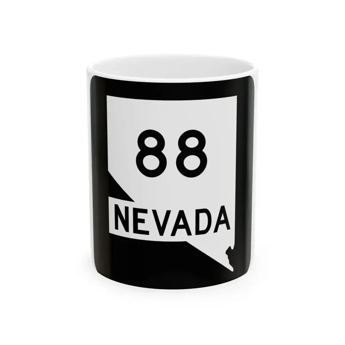 Nevada 88 (Nevada) (Road Sign) White Coffee Mug 11oz - Go Mug Yourself
