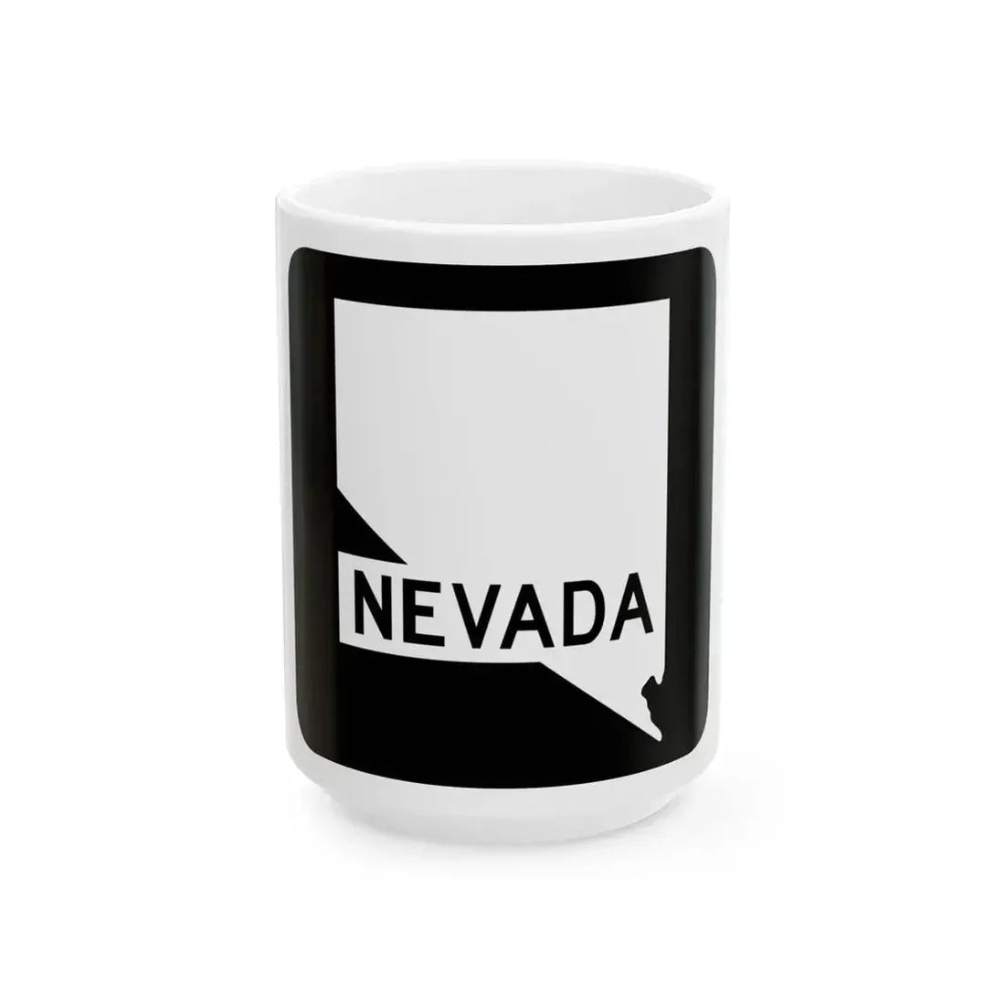 Nevada blank (Nevada) (Road Sign) White Coffee Mug 15oz - Go Mug Yourself