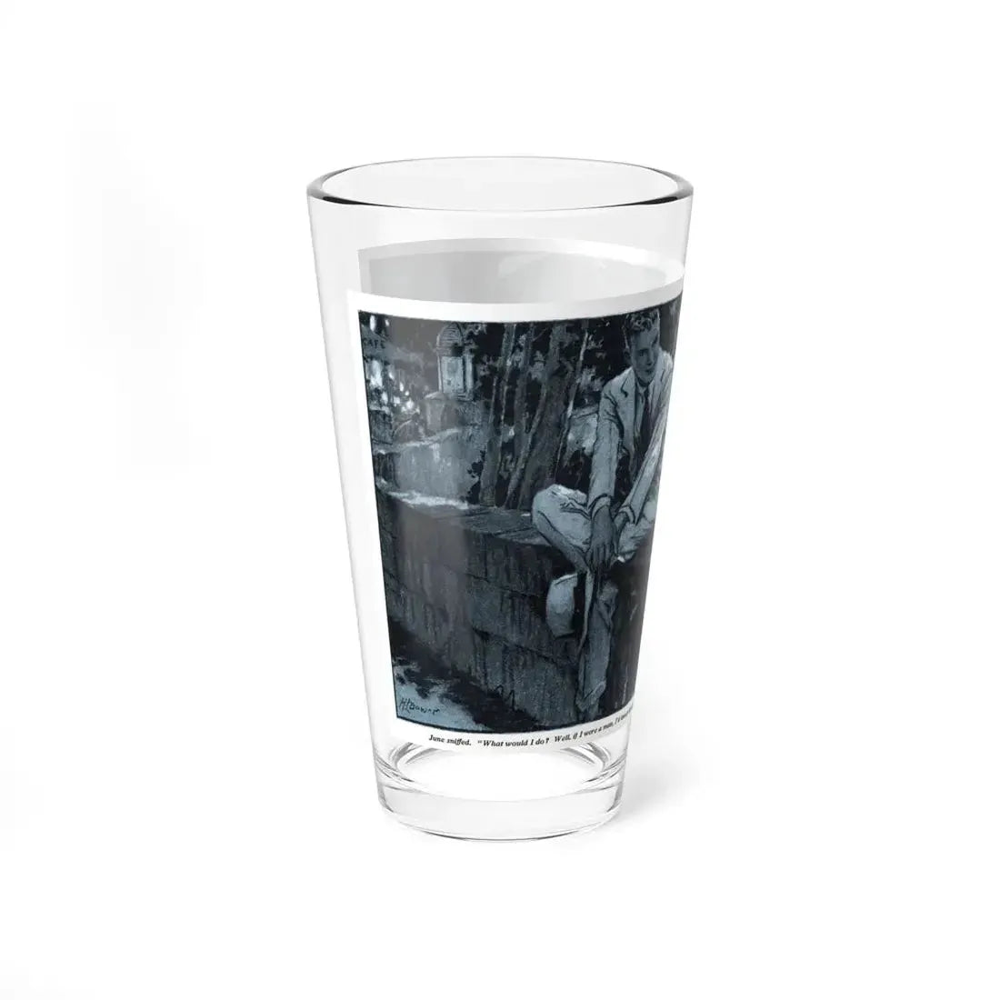 Never Talk to Strangers (2), Redbook, December 1932 (Magazine Illustration) Pint Glass 16oz - Go Mug Yourself