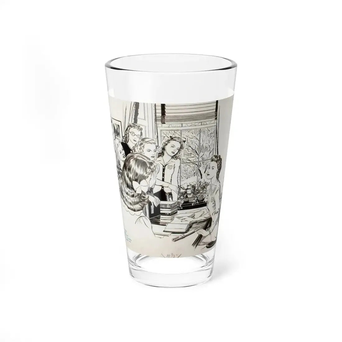 Never to Marry, magazine story illustration, 1943 (Magazine Illustration) Pint Glass 16oz 16oz - Go Mug Yourself