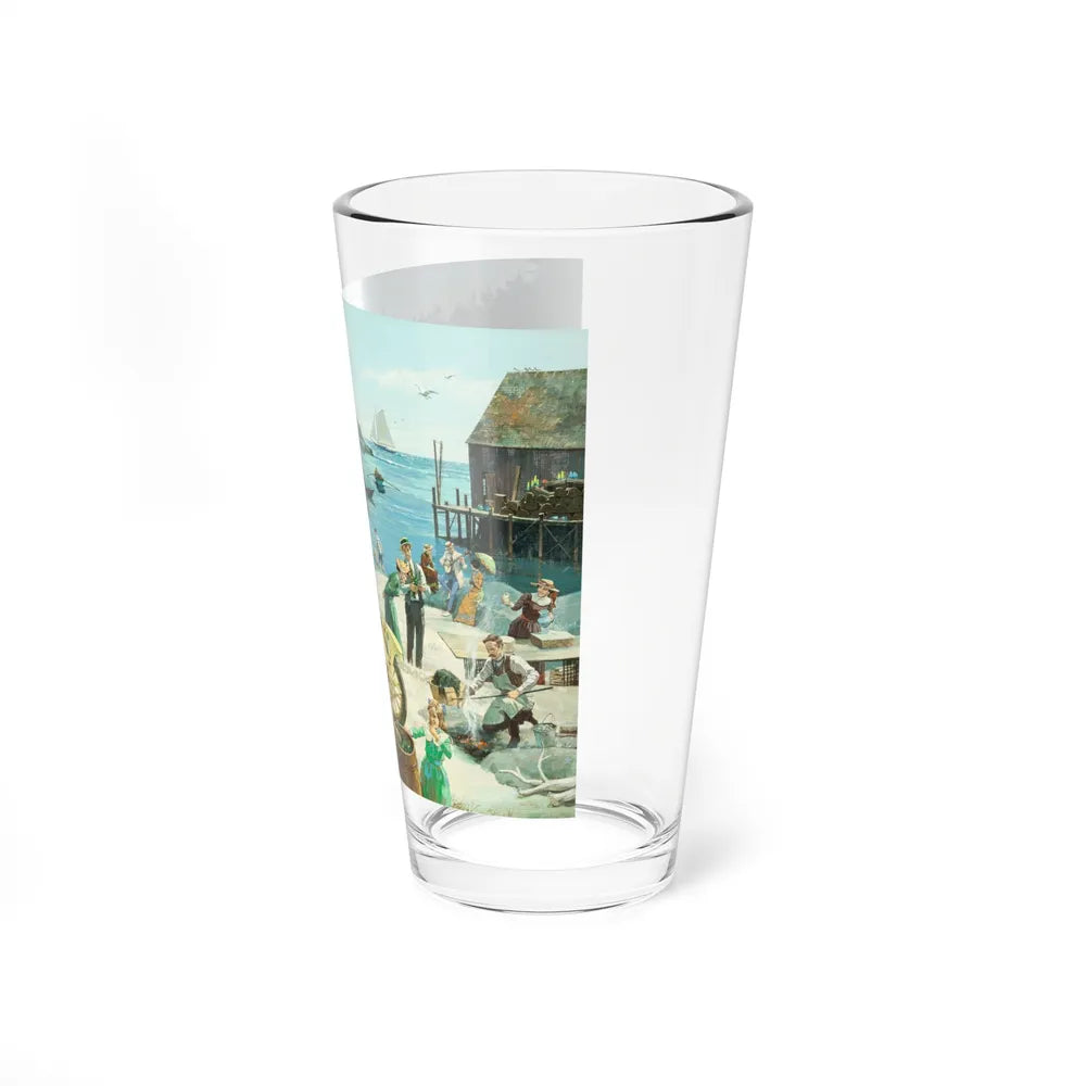 New England Clambake, 1912 Oldsmobile, Great Moments in Early American Motoring, 1970 (Magazine Illustration) Pint Glass 16oz - Go Mug Yourself