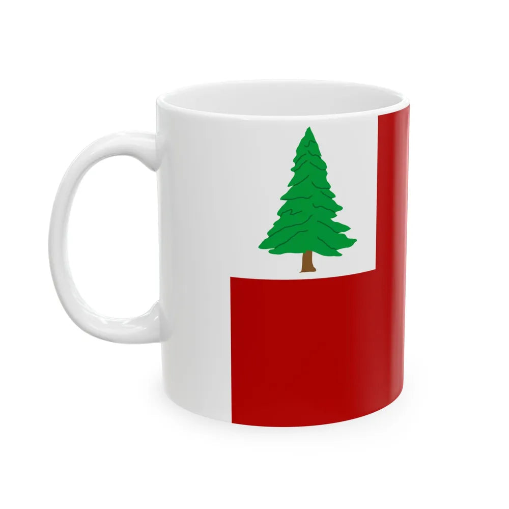 New England pine flag (United States) White Coffee Mug - Go Mug Yourself
