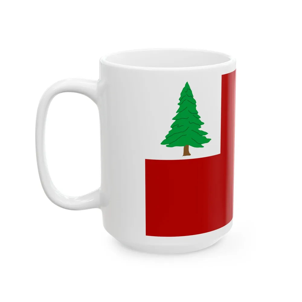 New England pine flag (United States) White Coffee Mug - Go Mug Yourself