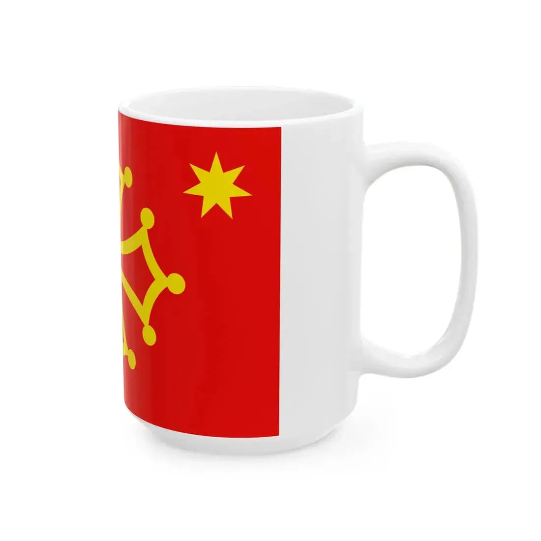 New Flag of Occitania with star (France) White Coffee Mug - Go Mug Yourself