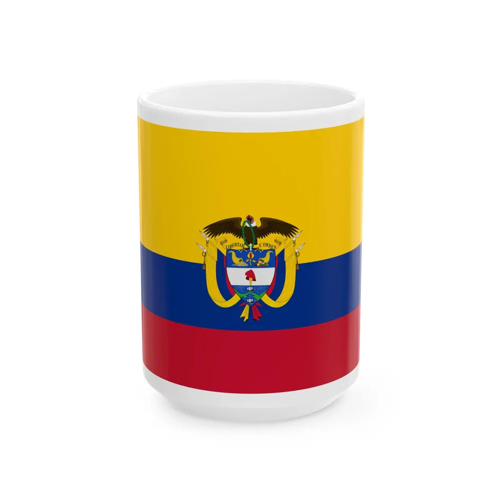New-Flag-of-the-President-of-Colombia (Colombia) White Coffee Mug 15oz - Go Mug Yourself