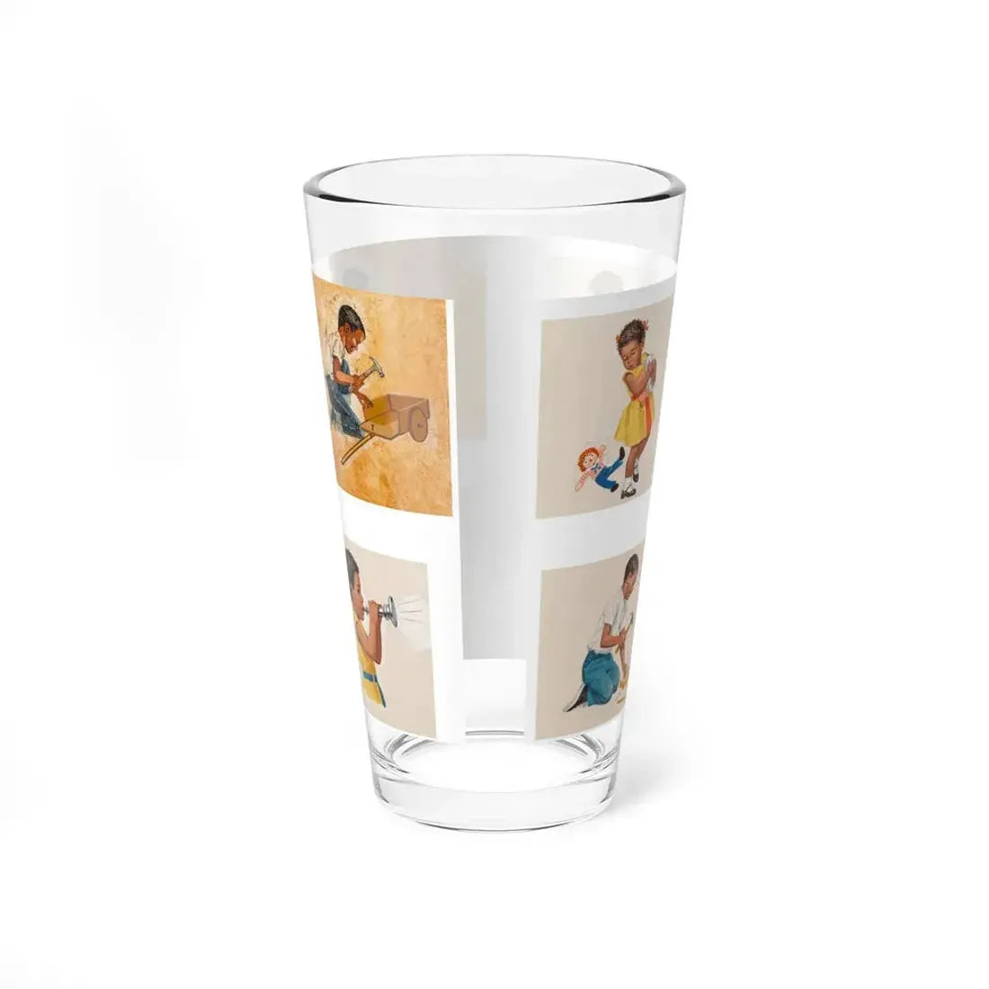 New Friends, Dick and Jane illustration (Magazine Illustration) Pint Glass 16oz - Go Mug Yourself