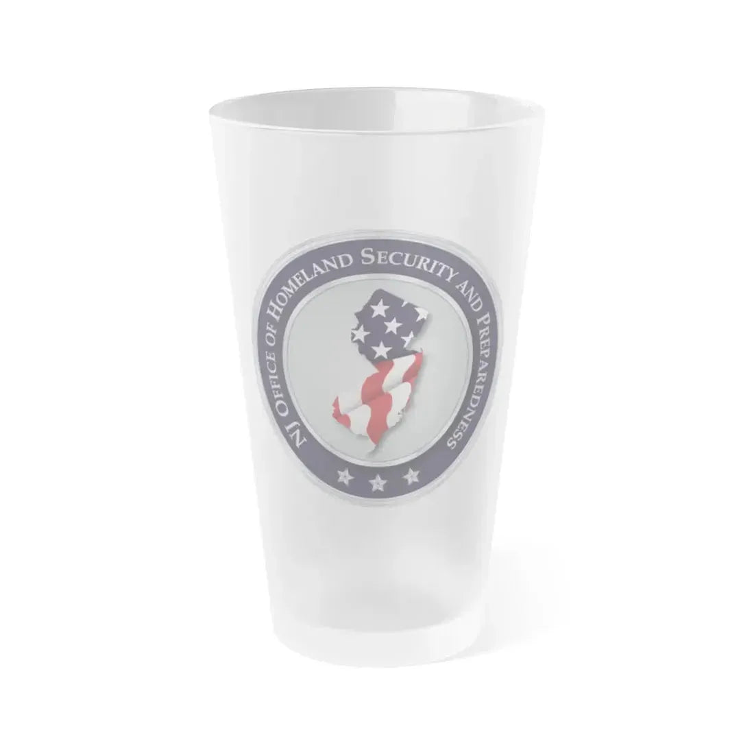 New Jersey Office of Homeland Security and Preparedness - Frosted Pint Glass 16oz 16oz Frosted - Go Mug Yourself