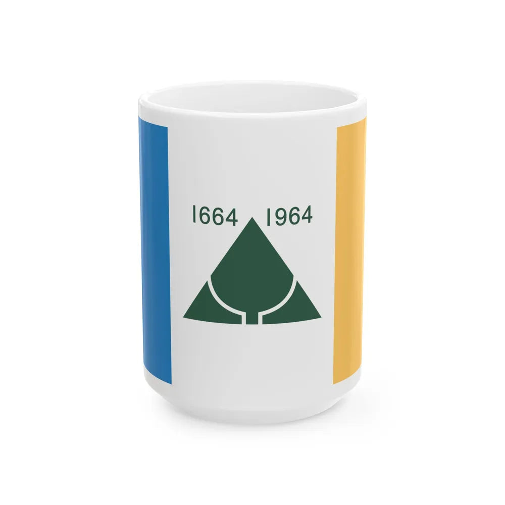 New Jersey Tricentennial Flag (United States) White Coffee Mug 15oz - Go Mug Yourself