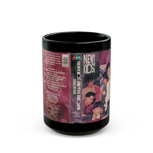 New Kids on The Block Step By Step (VHS COVER) - Black Coffee Mug 15oz - Go Mug Yourself