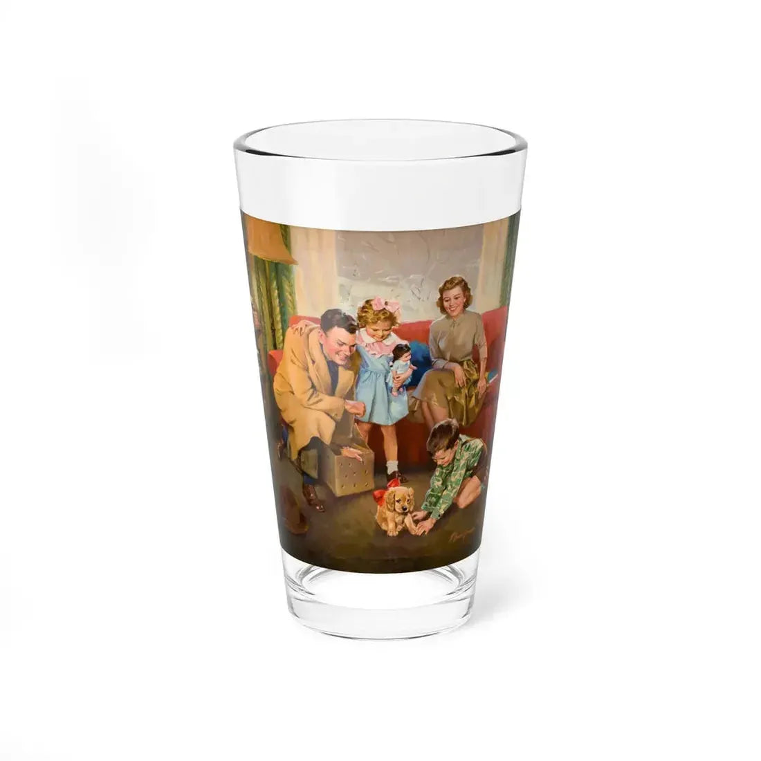New Puppy (Magazine Illustration) Pint Glass 16oz 16oz - Go Mug Yourself