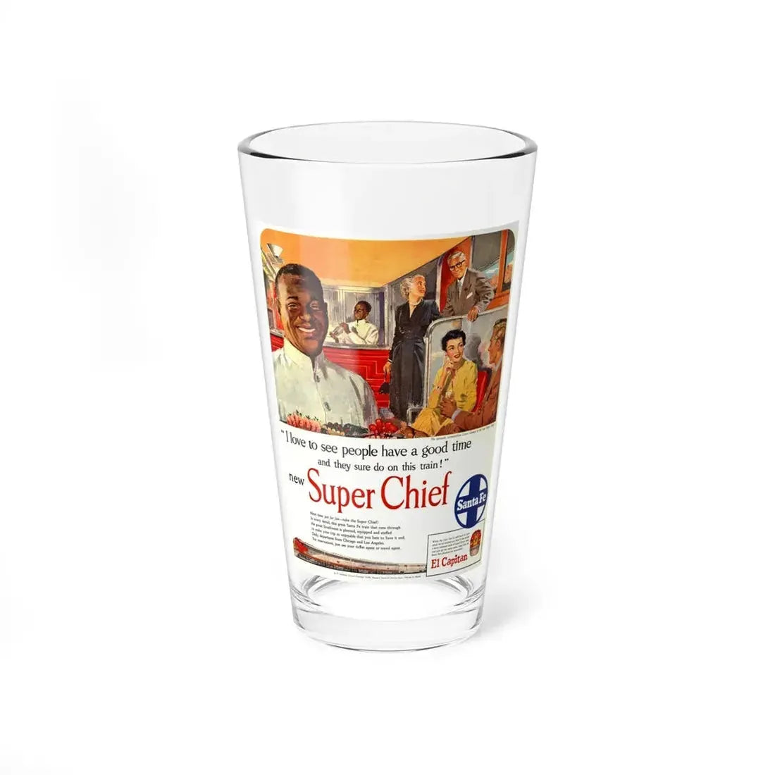 New Super Chief, advertisement (Magazine Illustration) Pint Glass 16oz 16oz - Go Mug Yourself