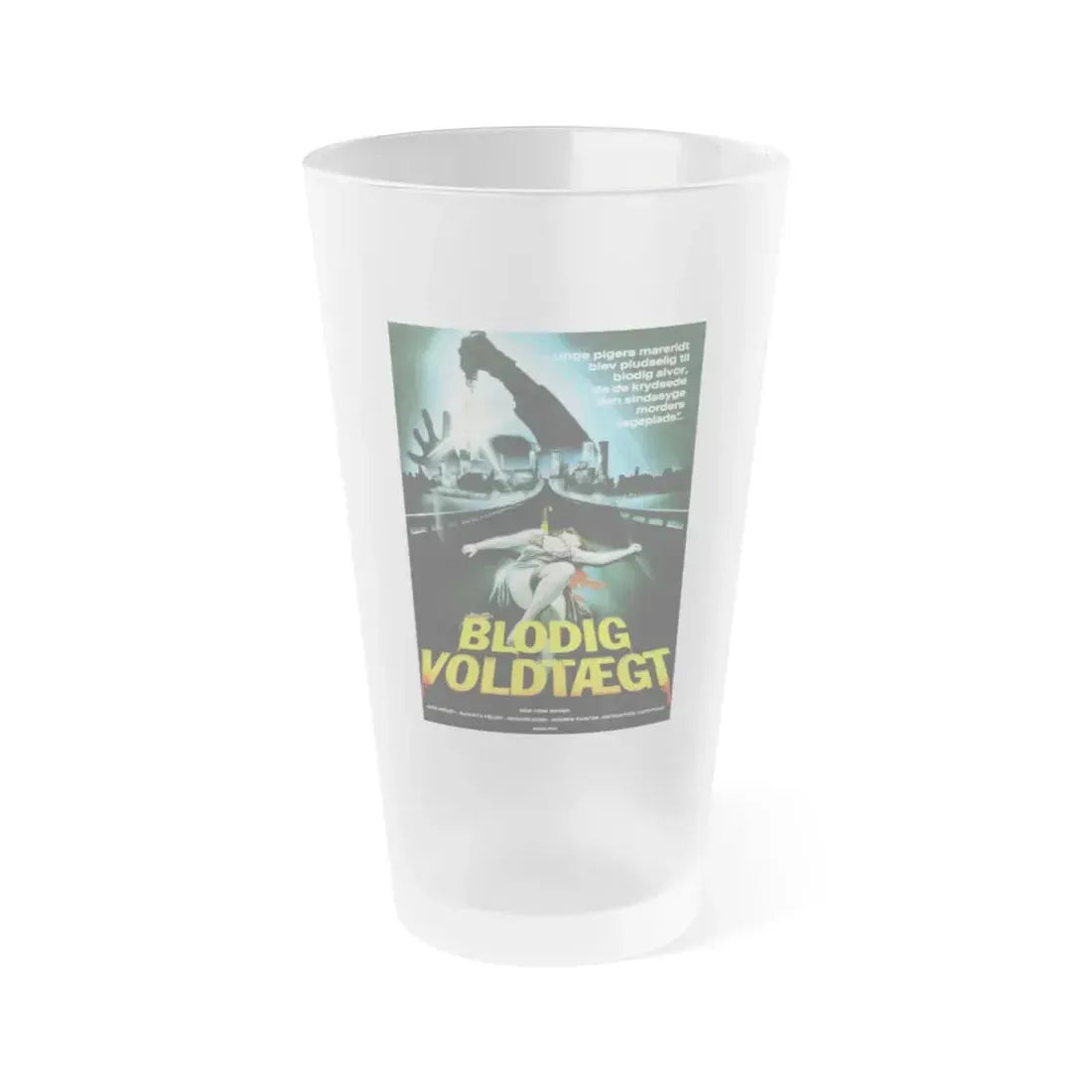 NEW YORK RIPPER (DANISH) 1982 Movie Poster - Frosted Pint Glass 16oz 16oz Frosted - Go Mug Yourself