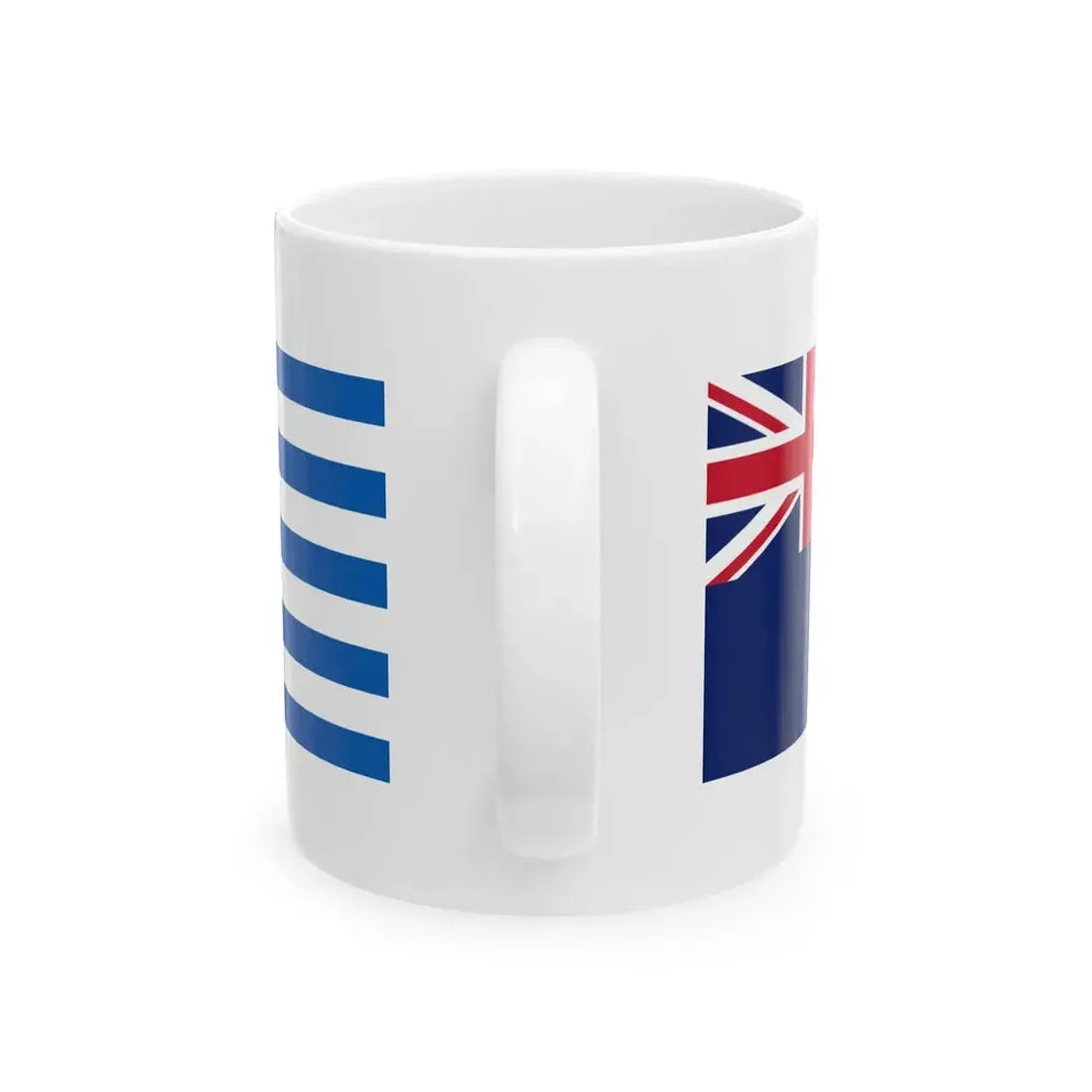 New Zealand and Greece flags (Greece) White Coffee Mug - Go Mug Yourself