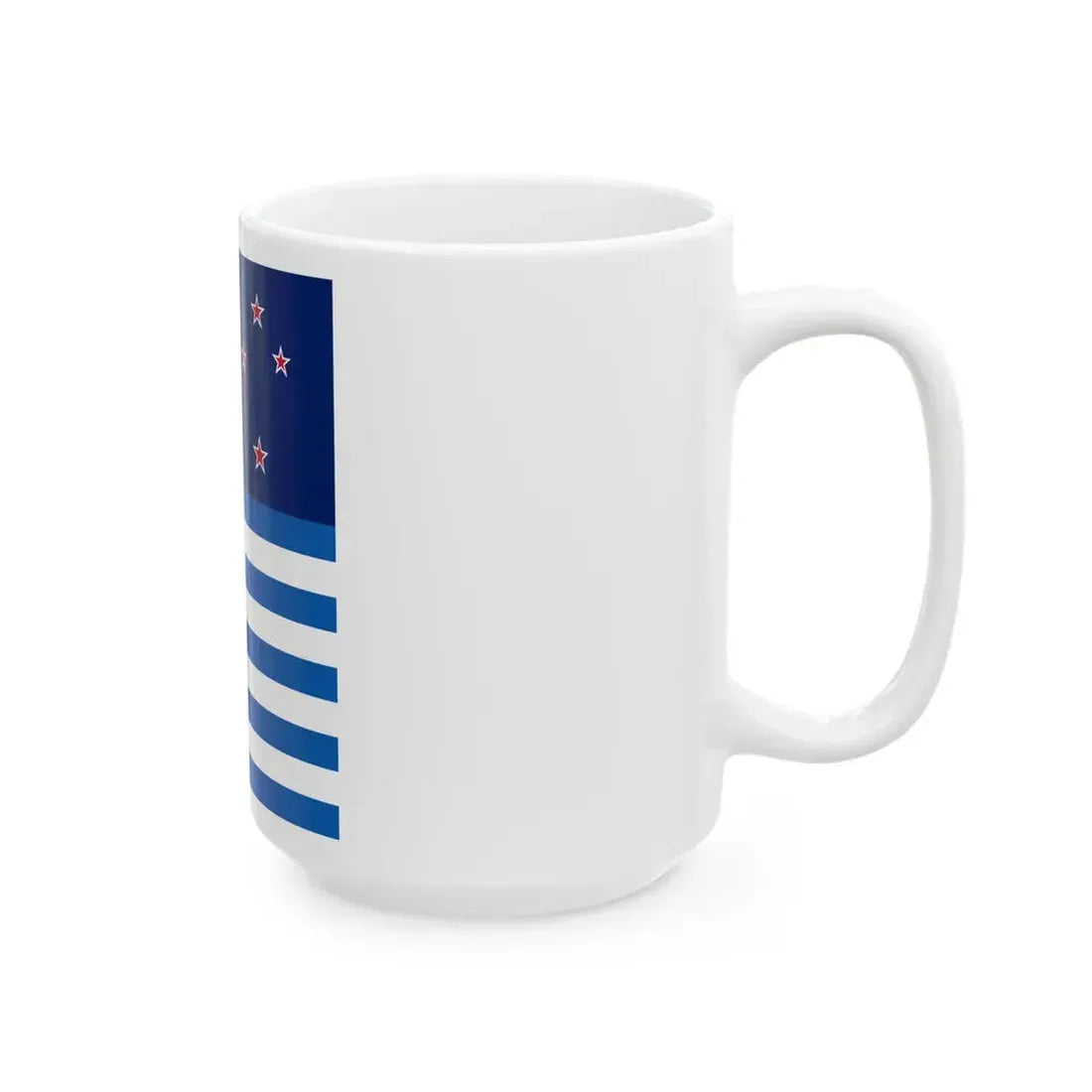 New Zealand and Greek flags vertical (Greece) White Coffee Mug - Go Mug Yourself