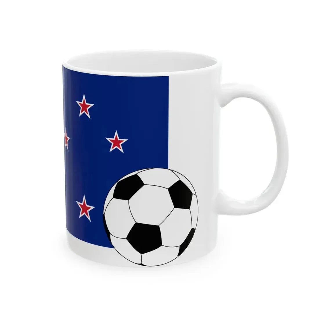 New Zealand flag football (New Zealand) White Coffee Mug - Go Mug Yourself