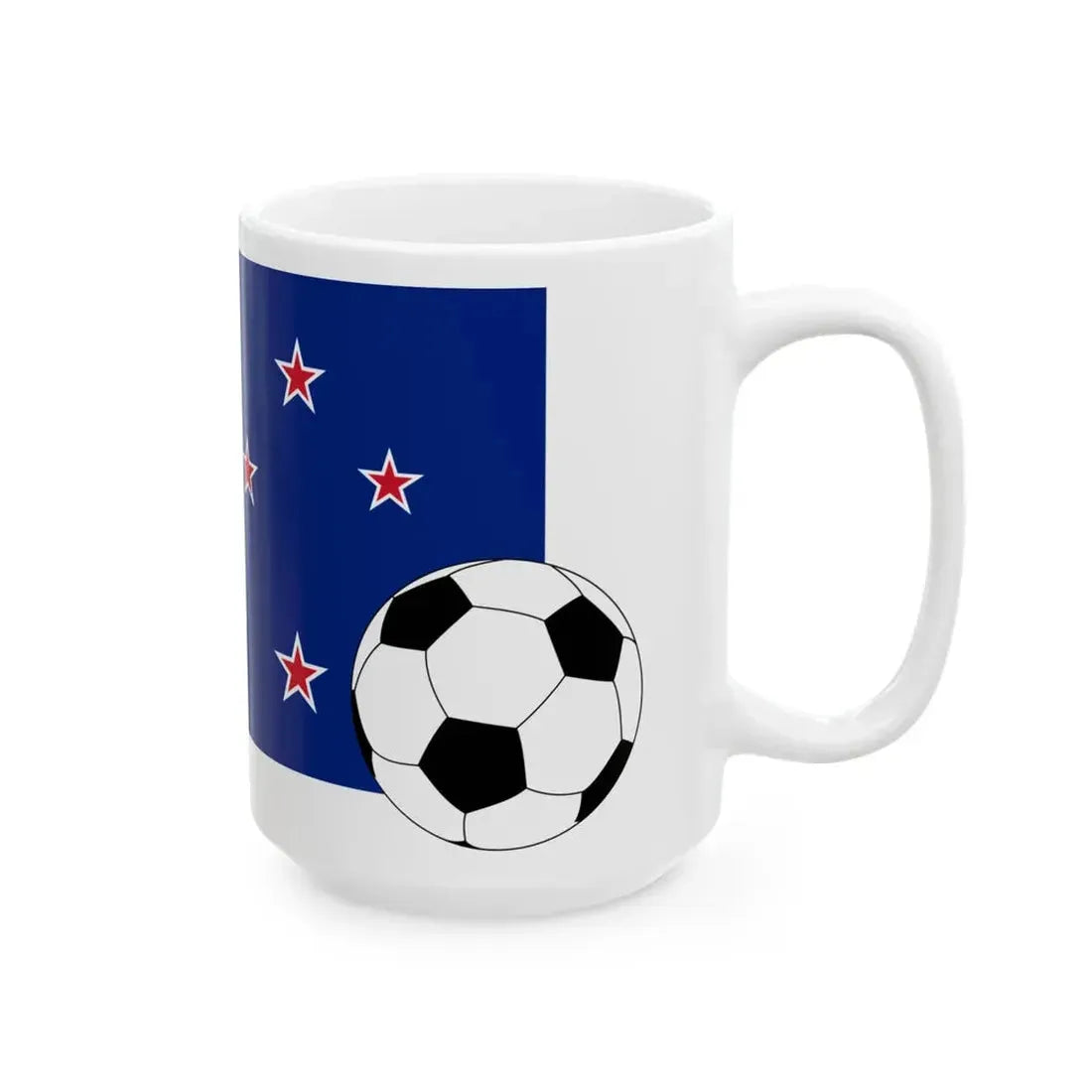 New Zealand flag football (New Zealand) White Coffee Mug - Go Mug Yourself