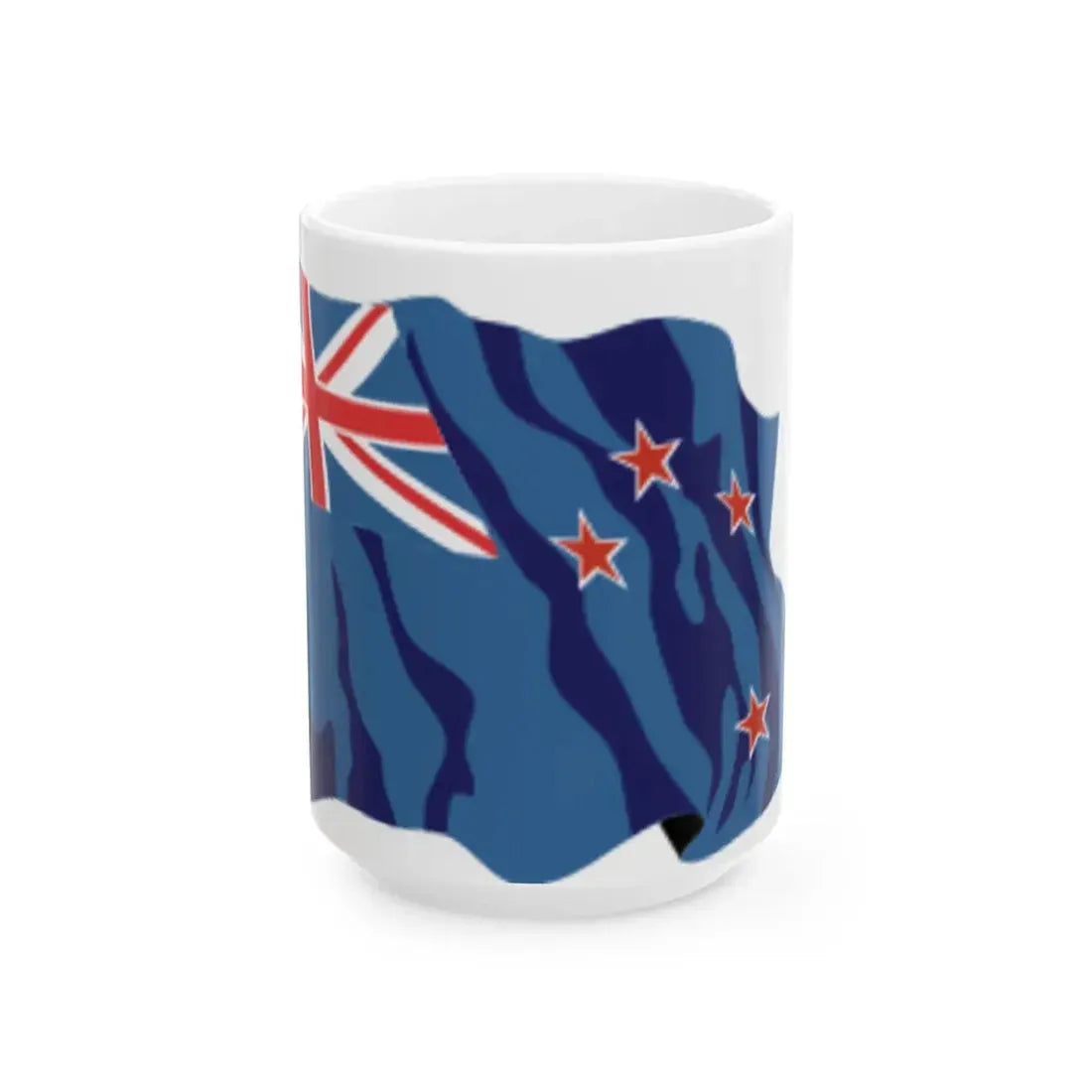 New Zealand flag waving icon (New Zealand) White Coffee Mug 15oz - Go Mug Yourself