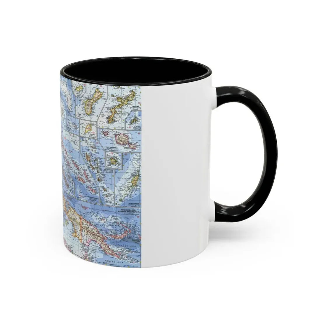 New Zealand, New Guinea (1962) (Map) Accent Coffee Mug - Go Mug Yourself