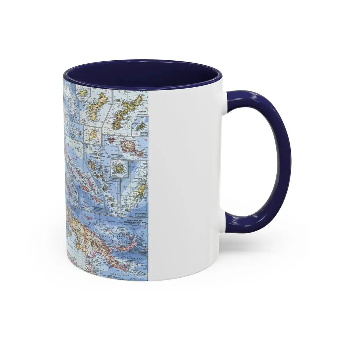 New Zealand, New Guinea (1962) (Map) Accent Coffee Mug - Go Mug Yourself
