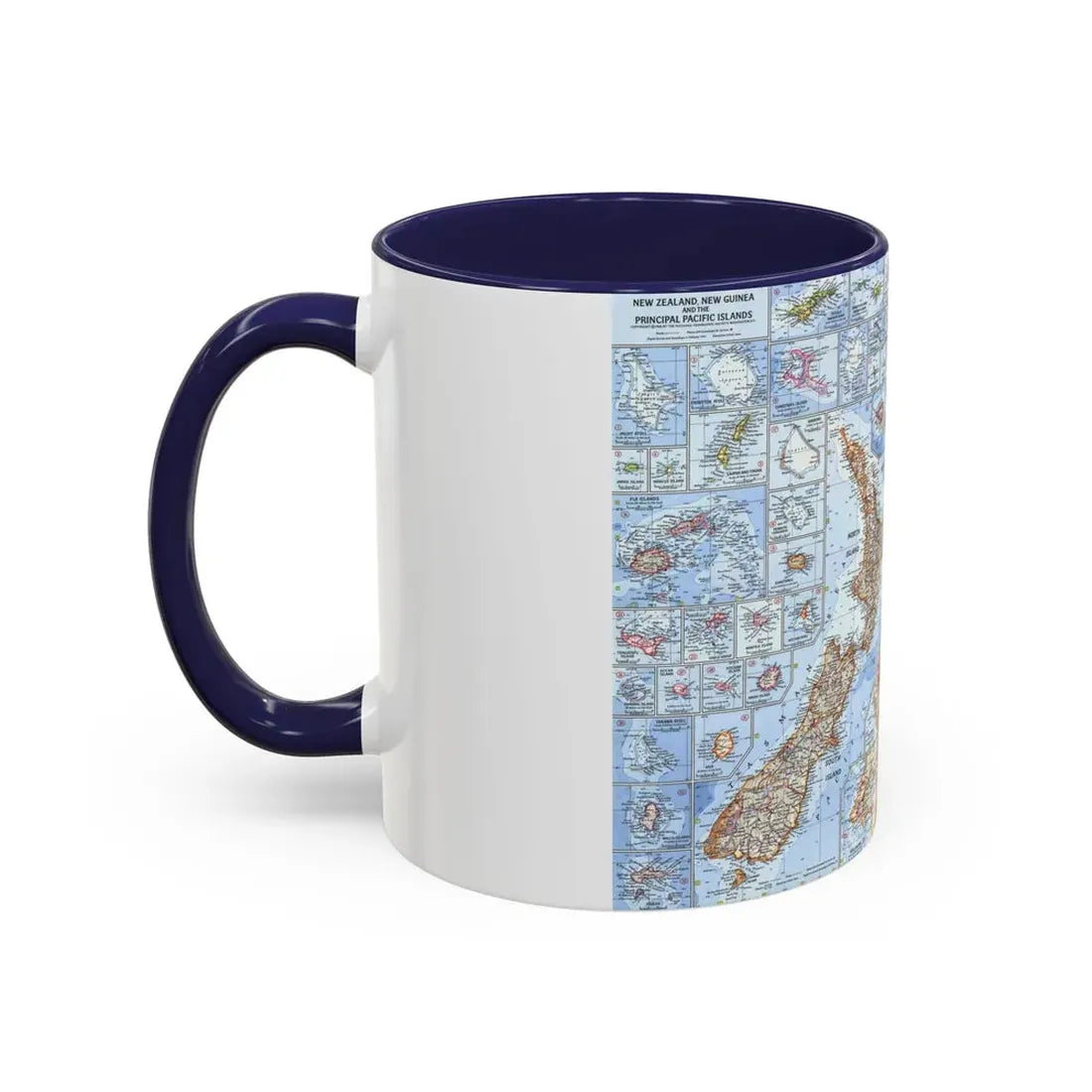 New Zealand, New Guinea (1962) (Map) Accent Coffee Mug - Go Mug Yourself