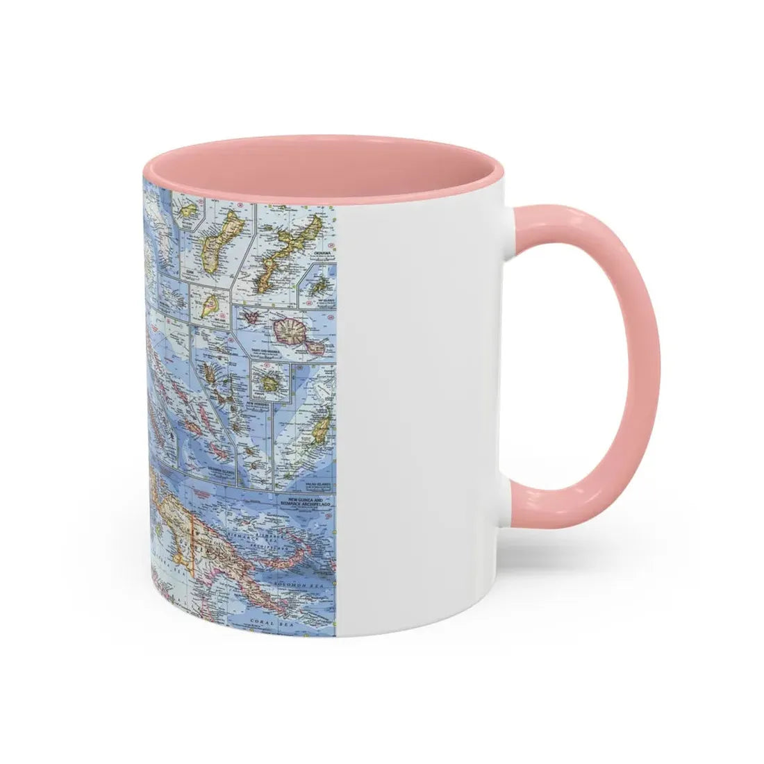New Zealand, New Guinea (1962) (Map) Accent Coffee Mug - Go Mug Yourself