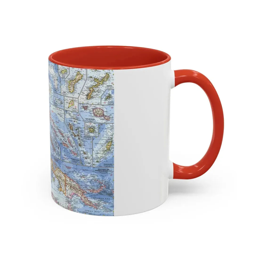 New Zealand, New Guinea (1962) (Map) Accent Coffee Mug - Go Mug Yourself