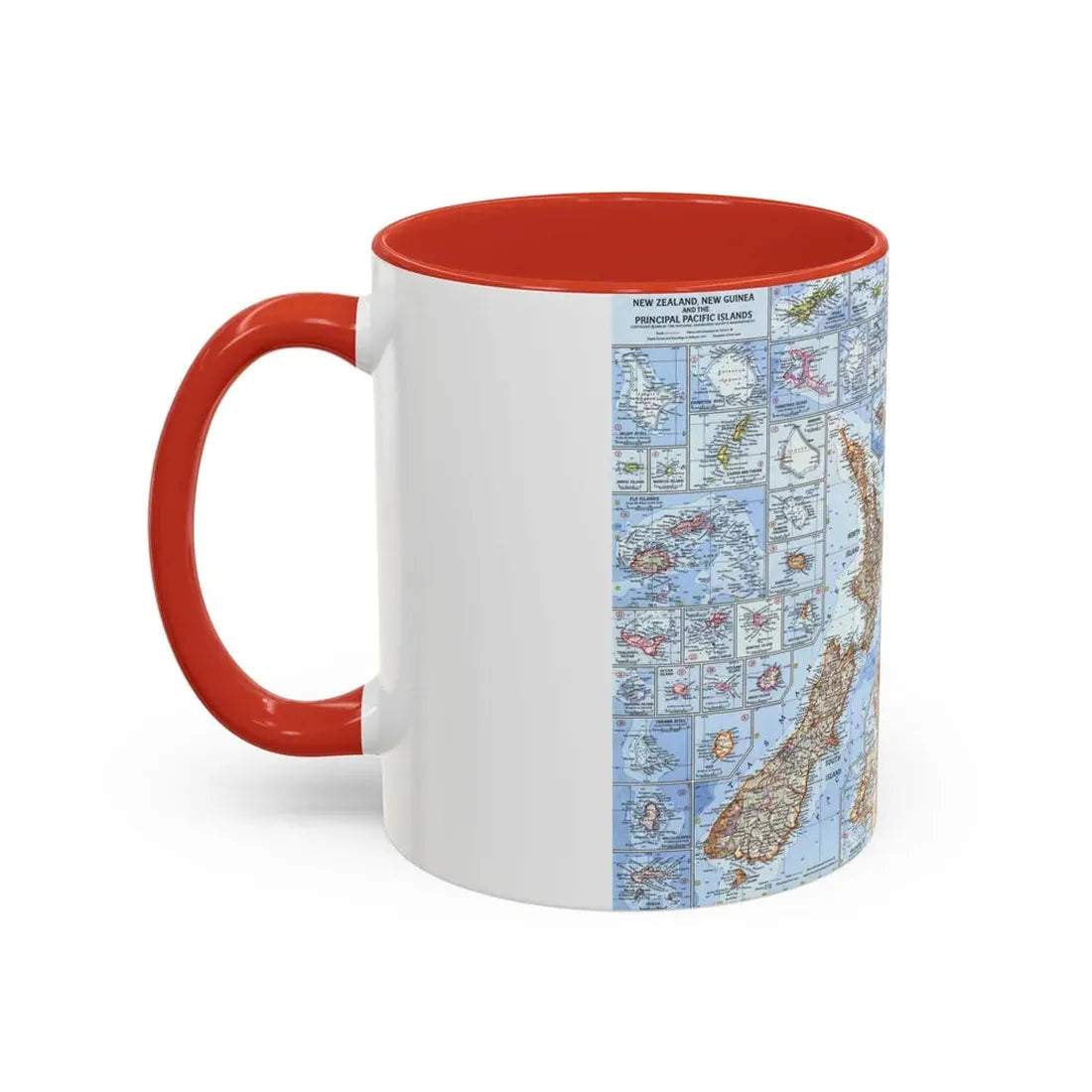 New Zealand, New Guinea (1962) (Map) Accent Coffee Mug - Go Mug Yourself