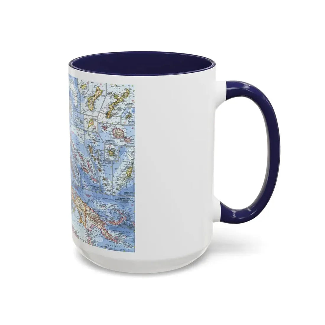 New Zealand, New Guinea (1962) (Map) Accent Coffee Mug - Go Mug Yourself
