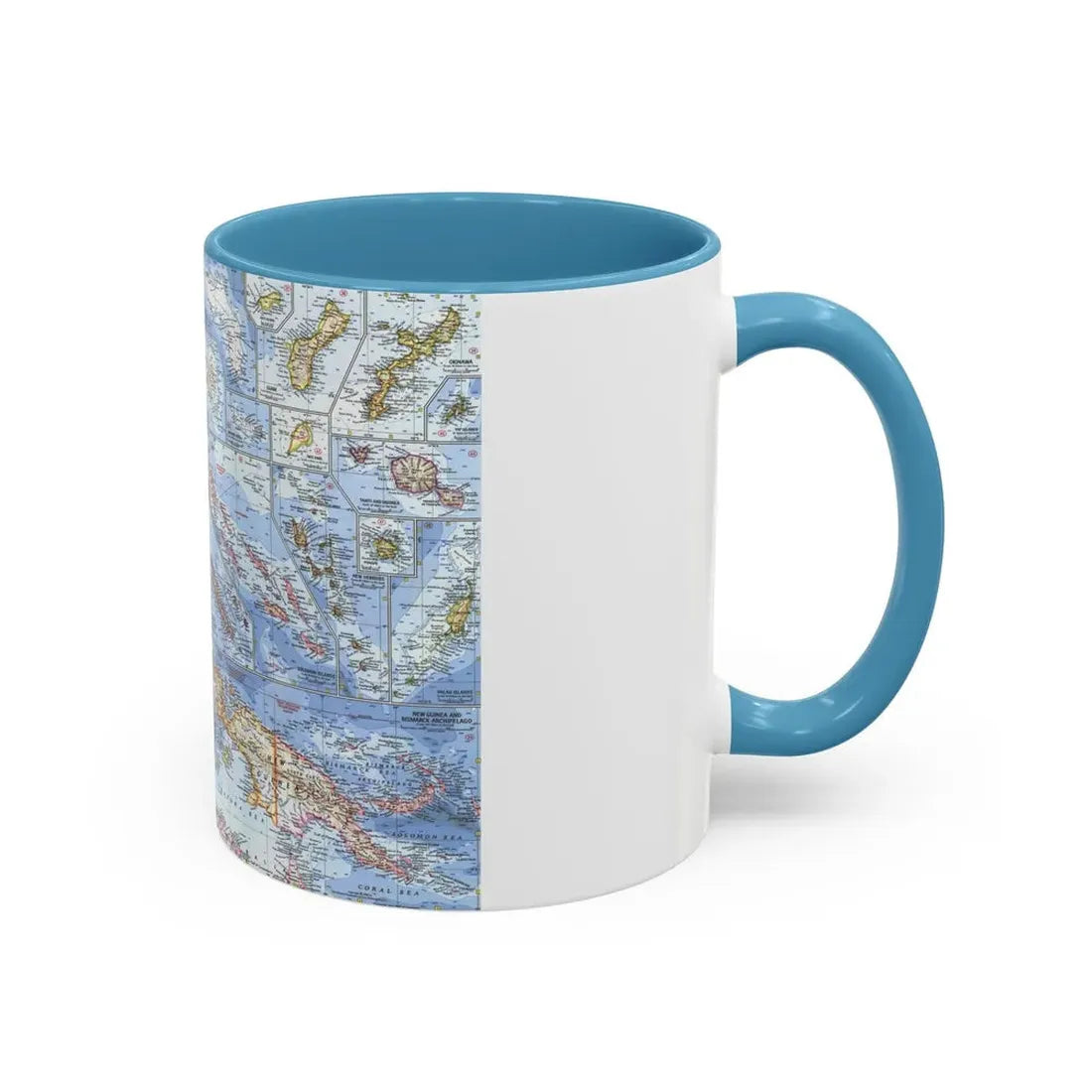 New Zealand, New Guinea (1962) (Map) Accent Coffee Mug - Go Mug Yourself