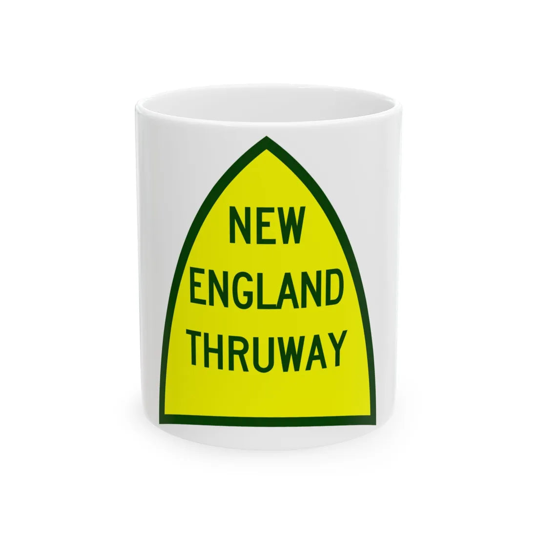 NewEngThruway (New York) (Road Sign) White Coffee Mug 11oz - Go Mug Yourself