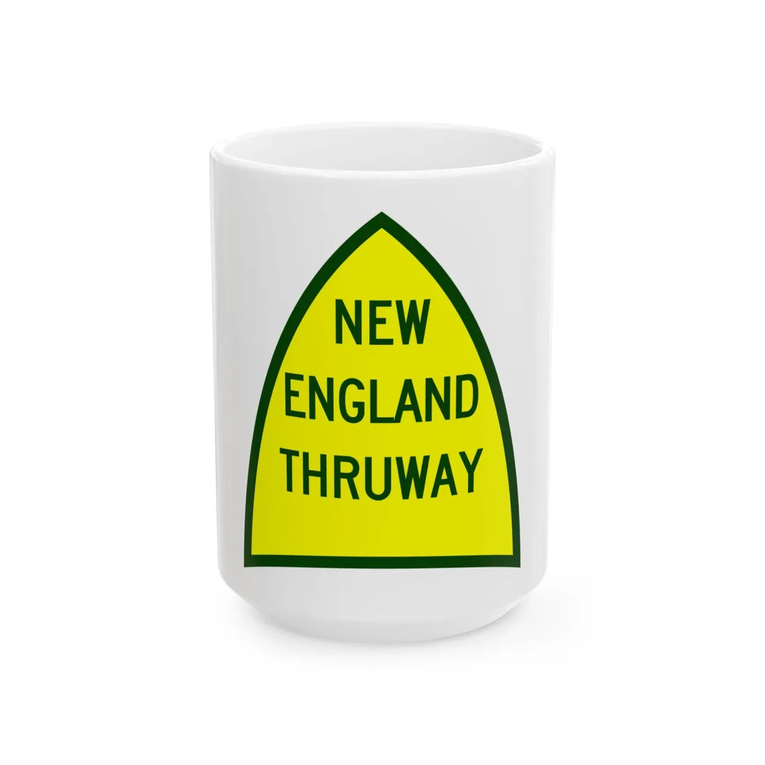 NewEngThruway (New York) (Road Sign) White Coffee Mug 15oz - Go Mug Yourself