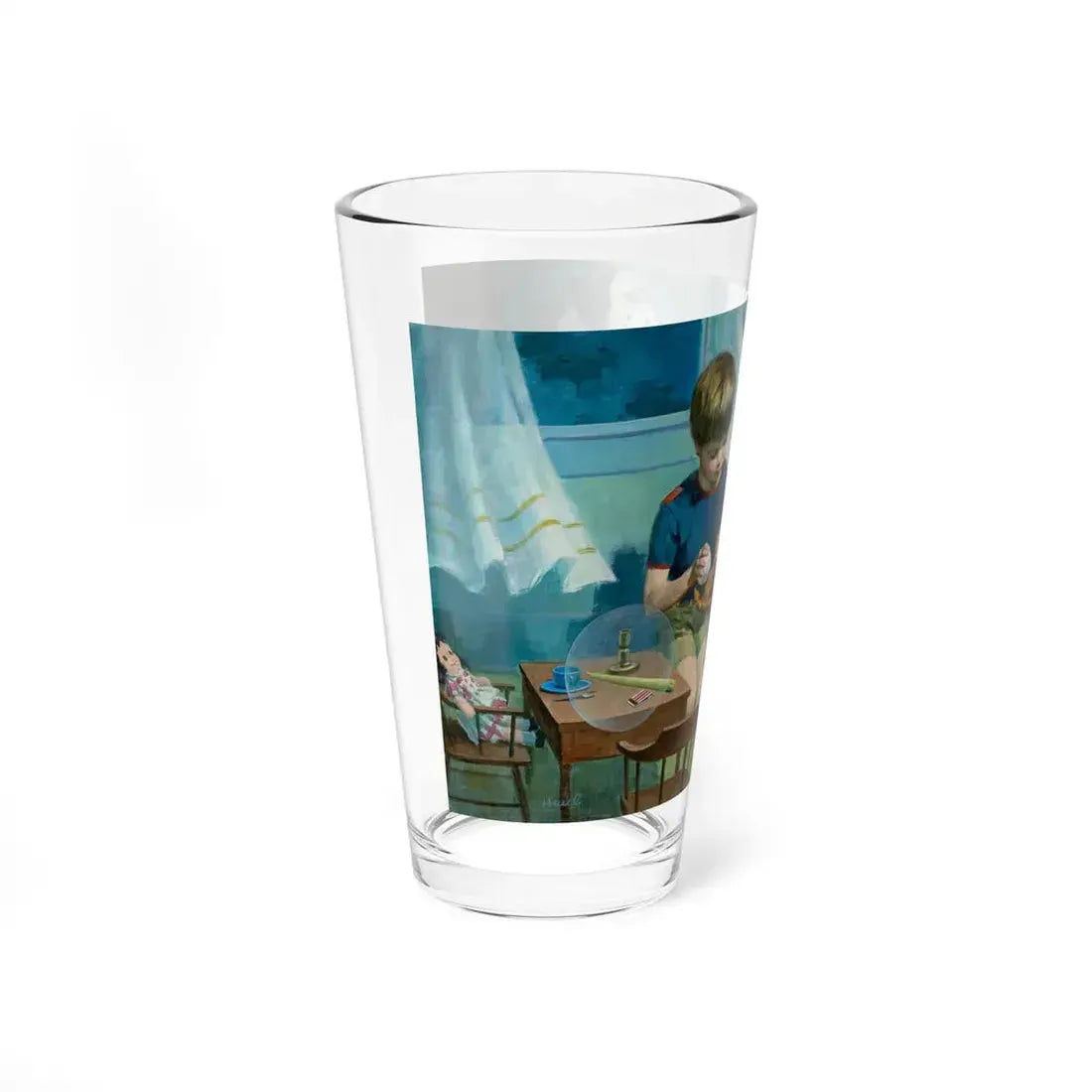 NFPA- Boy and Girl Playing (Magazine Illustration) Pint Glass 16oz - Go Mug Yourself