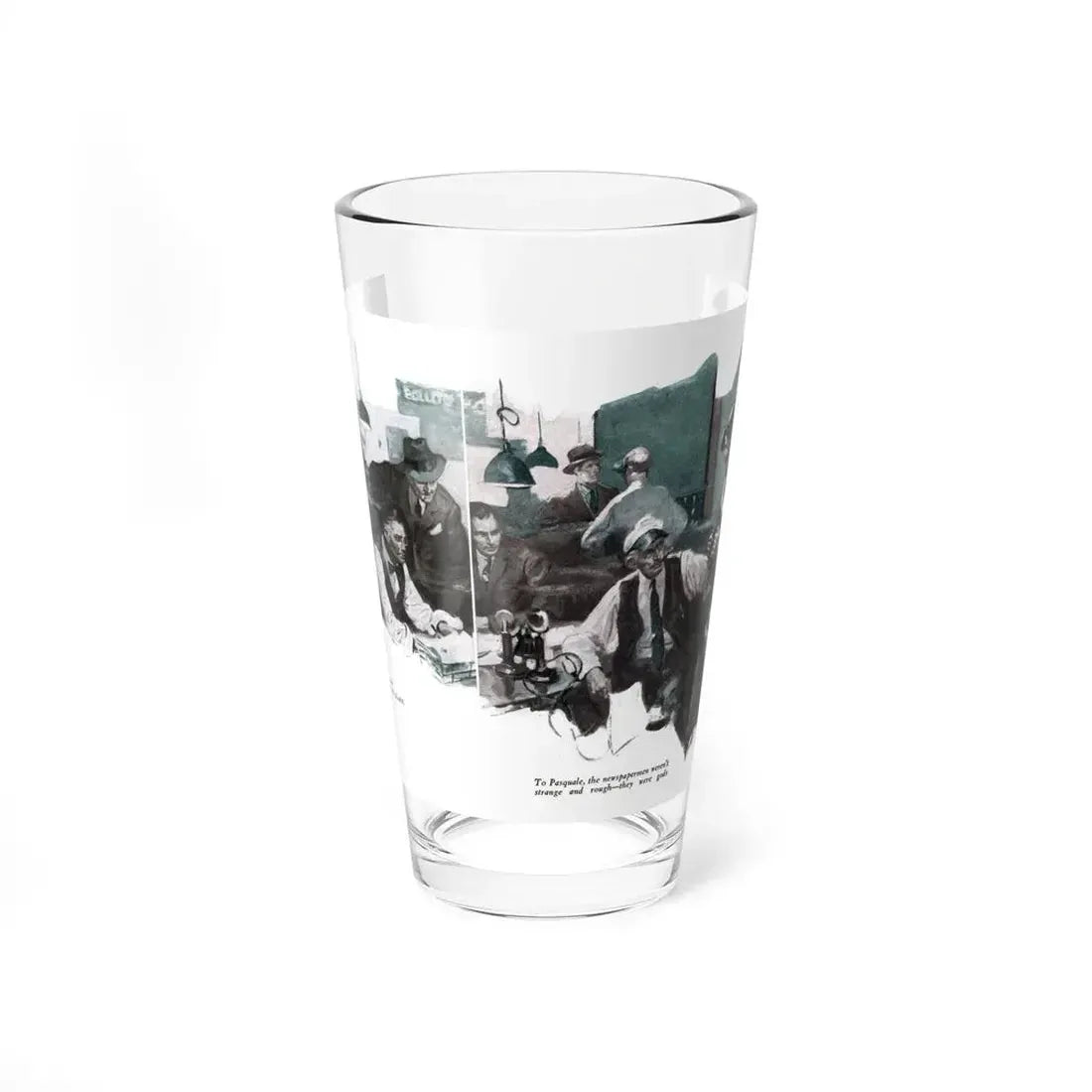 Night-desk Daddies (2), The American Magazine, December 1936 (Magazine Illustration) Pint Glass 16oz 16oz - Go Mug Yourself
