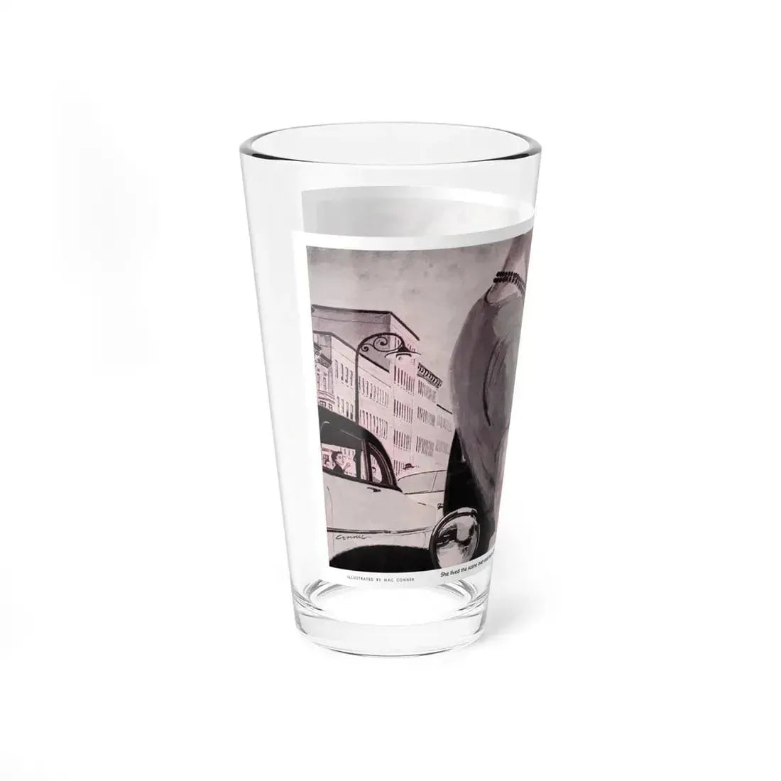 Night Fright (1), Cosmopolitan, November 1953 (Magazine Illustration) Pint Glass 16oz - Go Mug Yourself