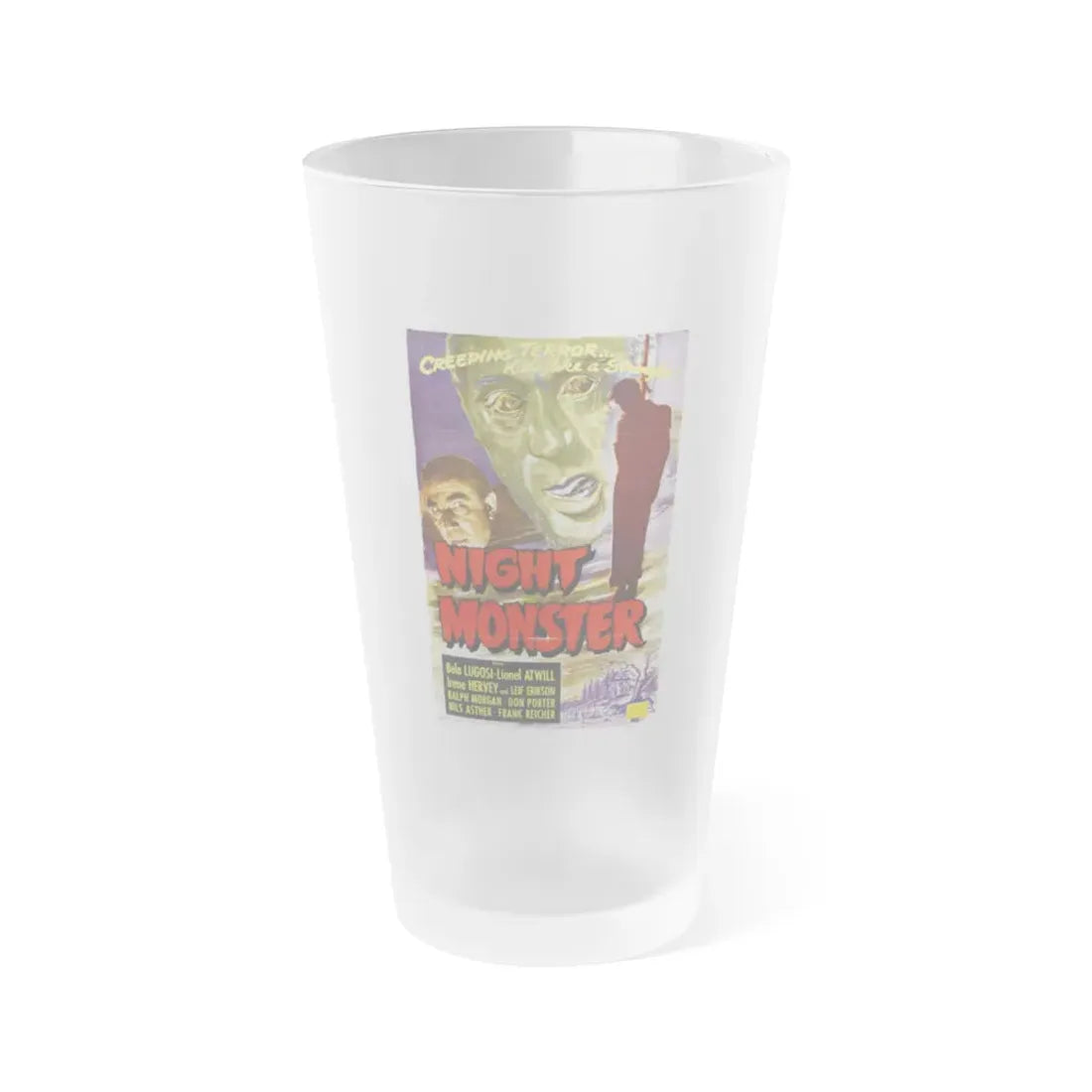 NIGHT MONSTER 1942 Movie Poster - Frosted Pint Glass 16oz 16oz Frosted - Go Mug Yourself