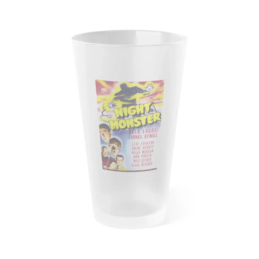 NIGHT MONSTER (2) 1942 Movie Poster - Frosted Pint Glass 16oz 16oz Frosted - Go Mug Yourself