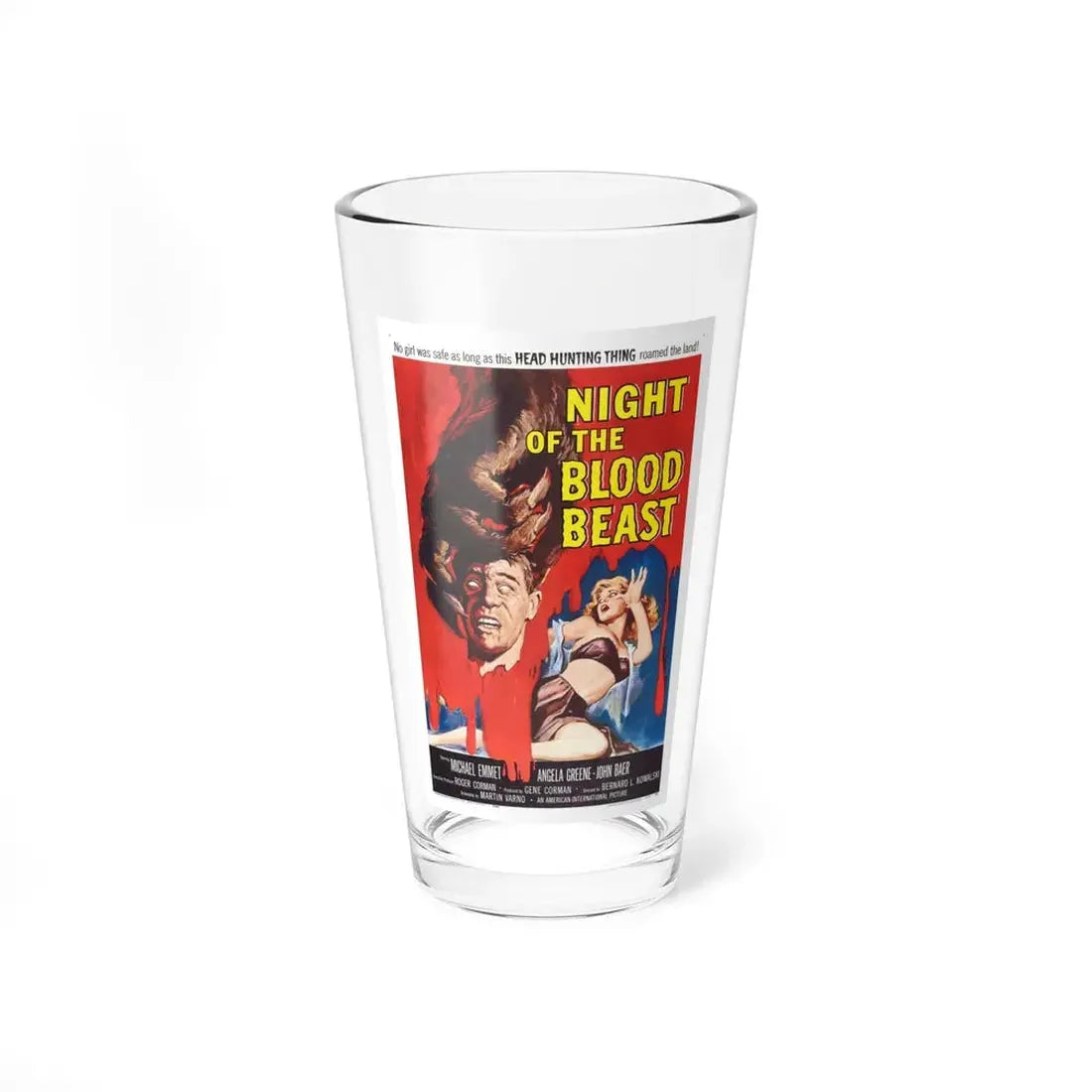NIGHT OF THE BLOOD BEAST 1958 Movie Poster - Pint Glass 16oz 16oz - Go Mug Yourself