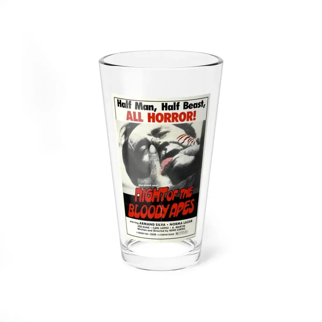 NIGHT OF THE BLOODY APES 1969 Movie Poster - Pint Glass 16oz 16oz - Go Mug Yourself