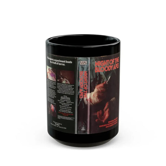 NIGHT OF THE BLOODY APES IFS VIDEO (VHS COVER) - Black Coffee Mug 15oz - Go Mug Yourself