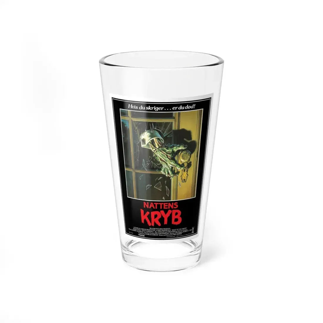 NIGHT OF THE CREEPS (DANISH) 1986 Movie Poster - Pint Glass 16oz 16oz - Go Mug Yourself